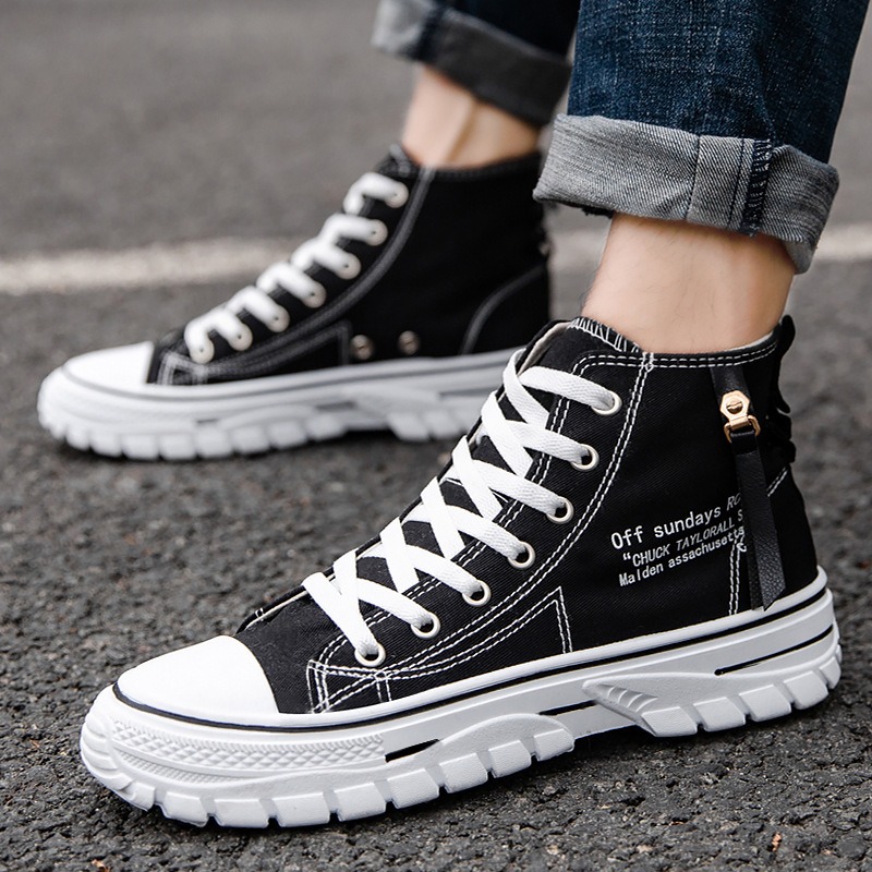 Breathable Mesh Athletic Shoes - Men Shoes High-Top Canvas Shoes 2026