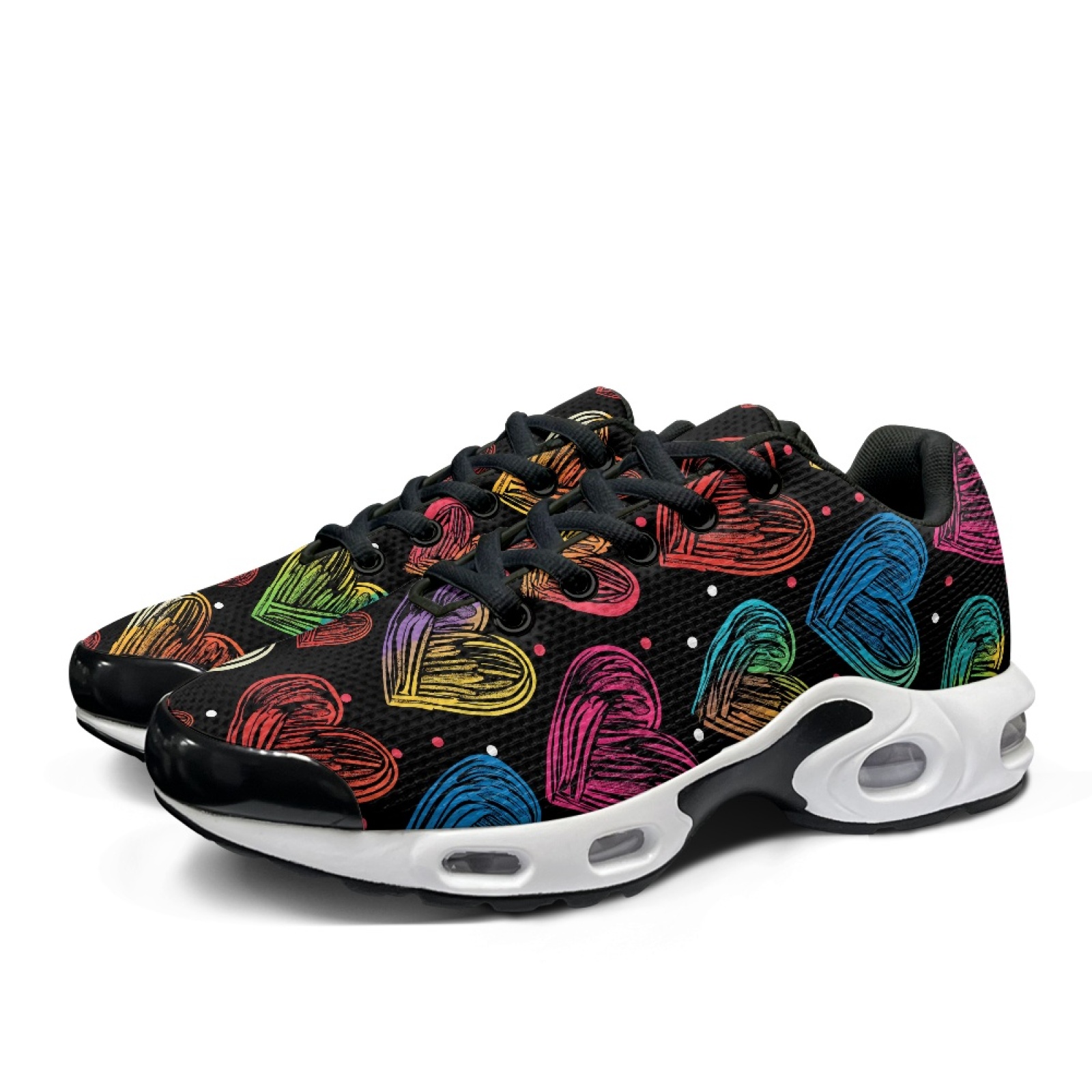 PENSTROLL Colorful Hearts Patt - Air Cushion Jogger Shoes Men review and price
