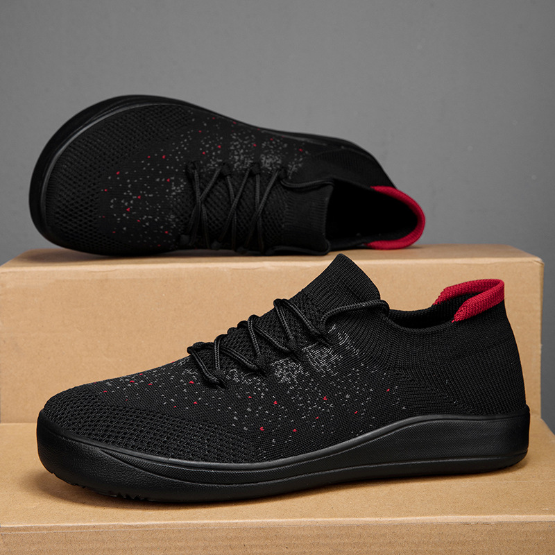 New Men Casual Shoes Breathabl - Knit Fabric Lace Up Sneakers review and price