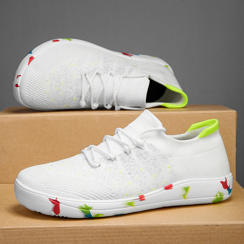 New Men Casual Shoes Breathabl - Knit Fabric Lace Up Sneakers review and price