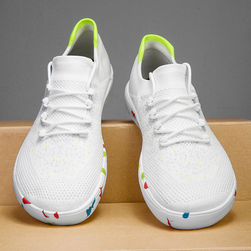 New Men Casual Shoes Breathabl - Knit Fabric Lace Up Sneakers review and price