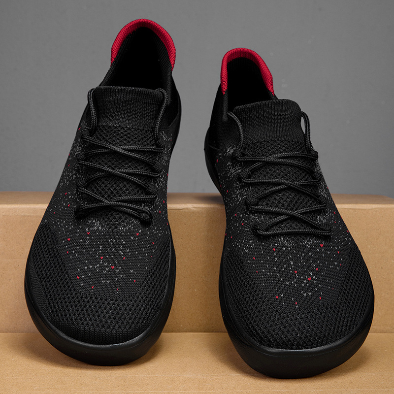 New Men Casual Shoes Breathabl - Knit Fabric Lace Up Sneakers review and price