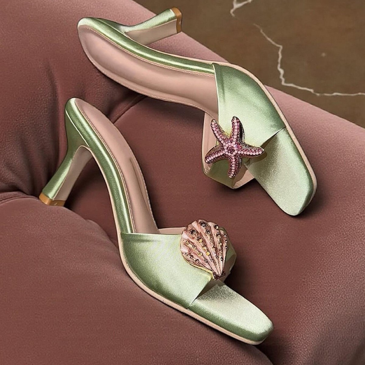 Thai Rhinestone Square Toe Hig - Sandals review and price