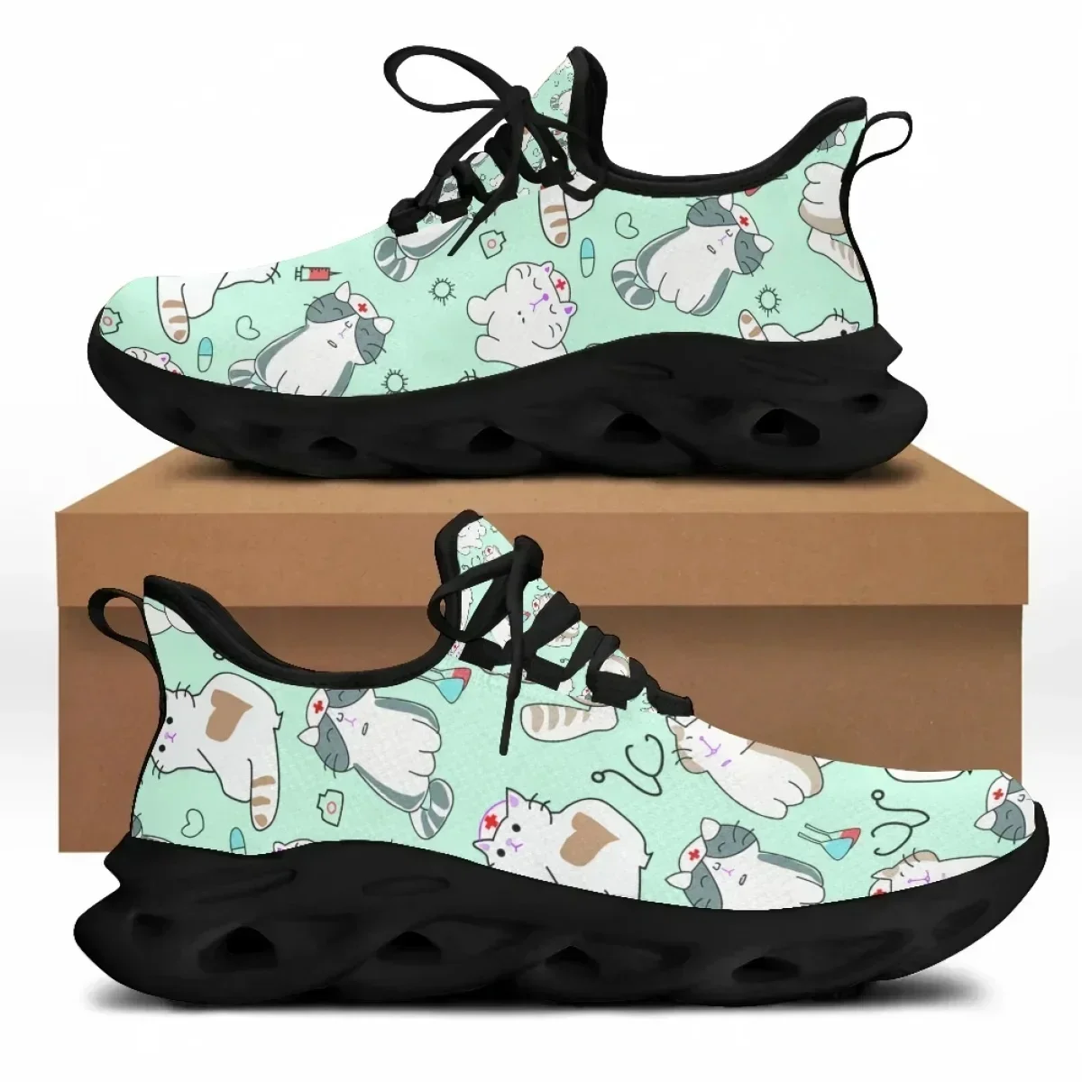 Hot Summer Spring Women Lace U - Knit Fabric Lace Up Sneakers review and price