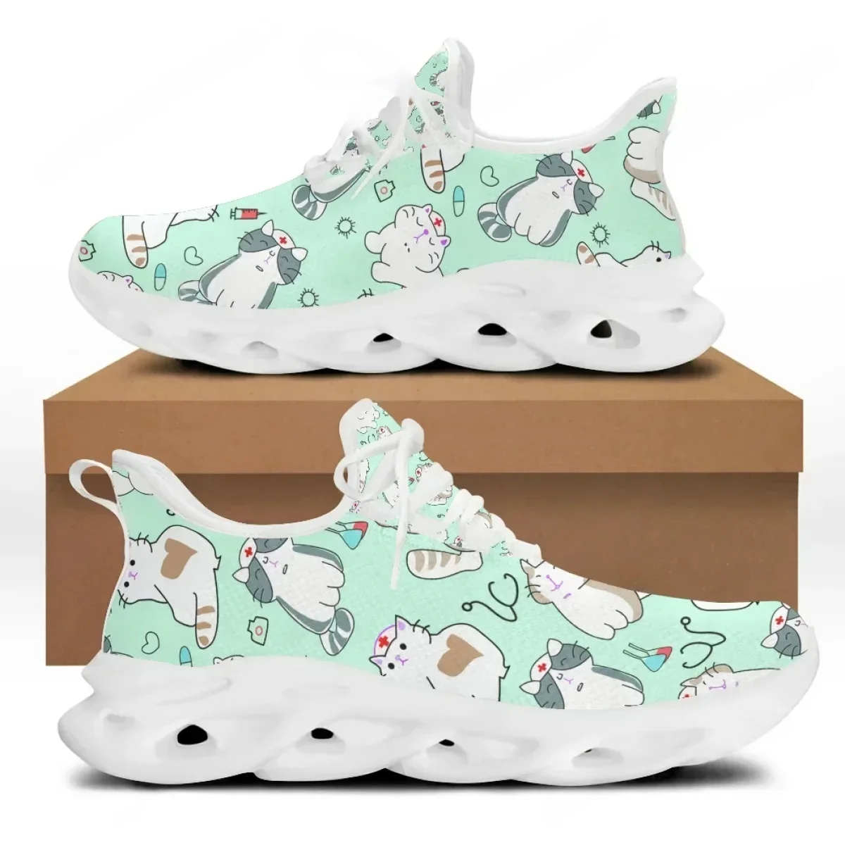 Hot Summer Spring Women Lace U - Knit Fabric Lace Up Sneakers review and price