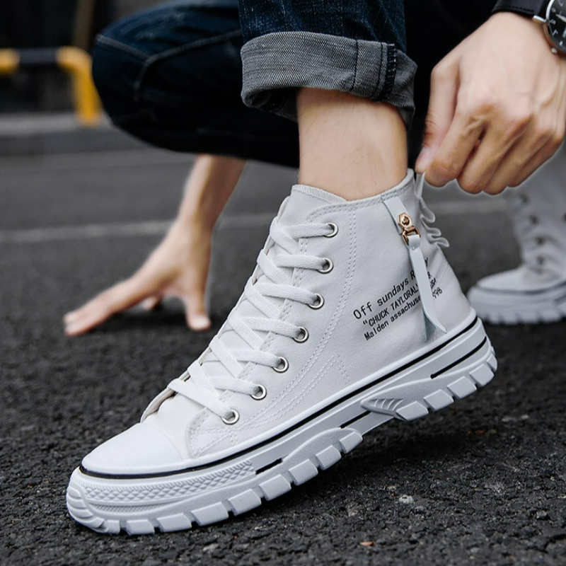 Men Shoes High-Top Canvas Shoe - Breathable Mesh Athletic Shoes review and price