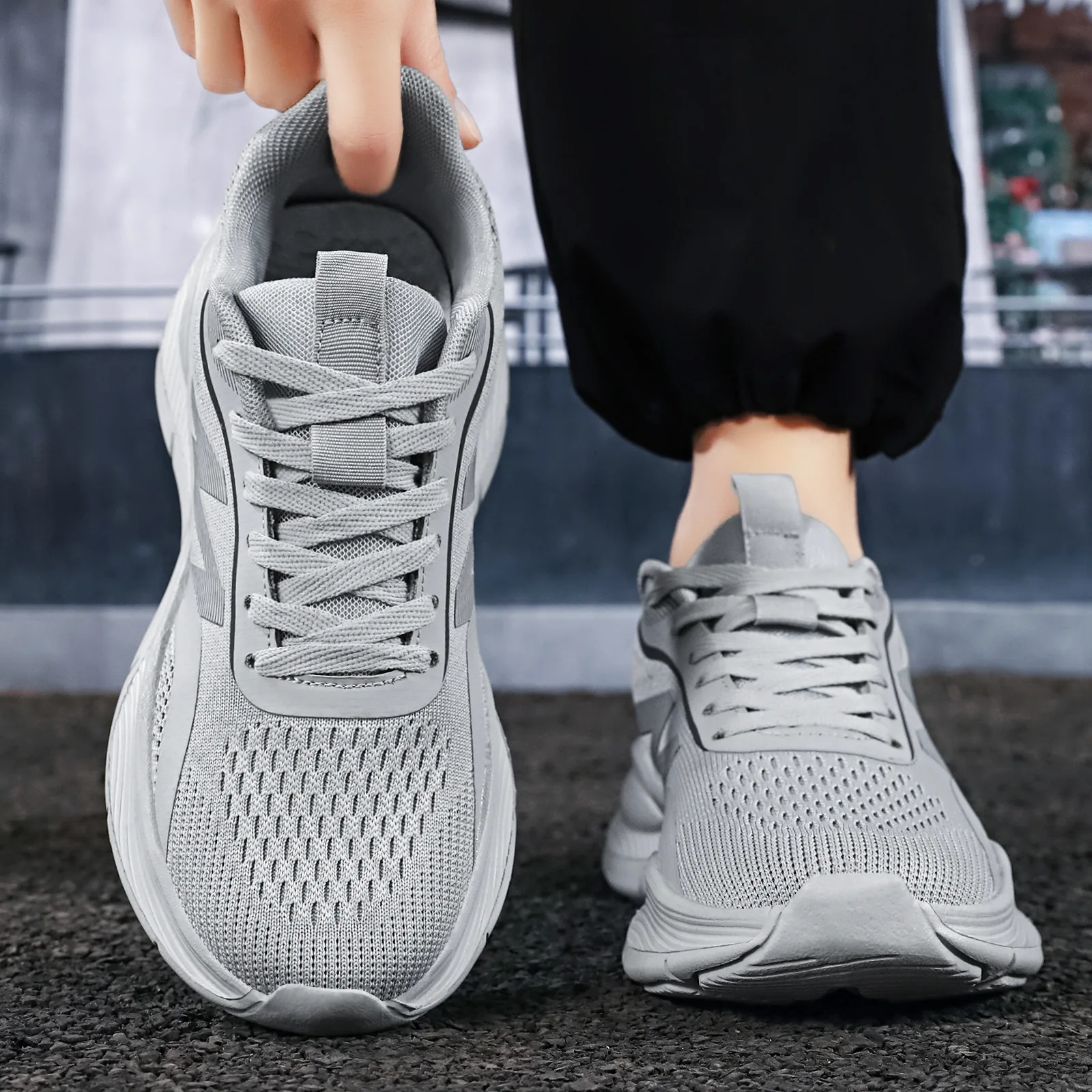 Men Mesh Running Sneakers Ligh - Shock Absorbing Gym Trainers review and price